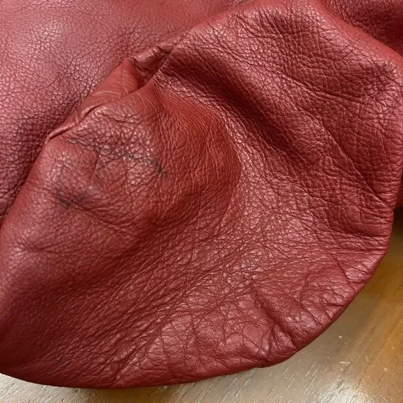 J.Jill Leather Hobo Slouch Tie Knot Large Red Handbag - Picture 16 of 16